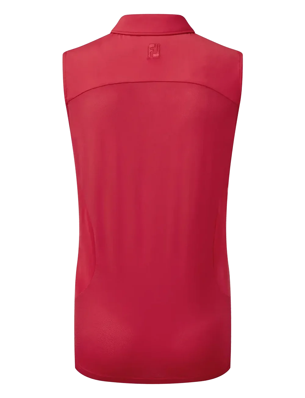 Polo Uni en Fil d'Ecosse sans manche Rouge