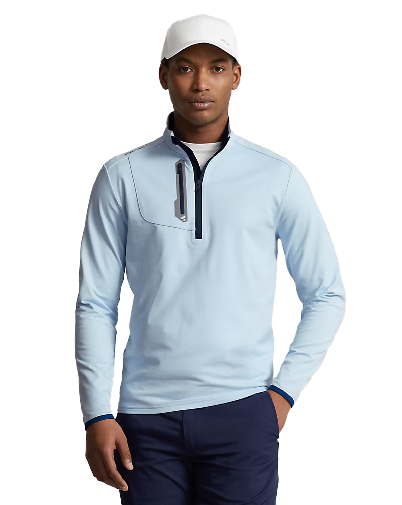 Luxury Jersey Half Zip Ceramic Bleu Ciel