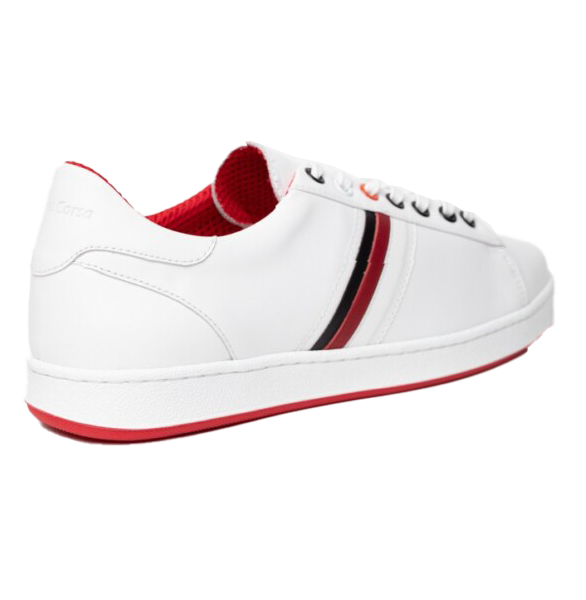 Roma Cuir Blanc Rouge