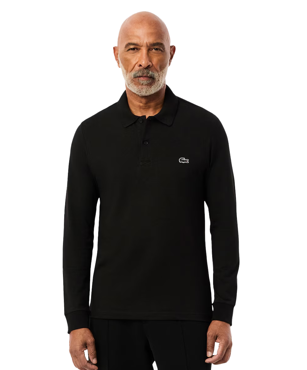 Polo regular fit manches longues en coton mélangé