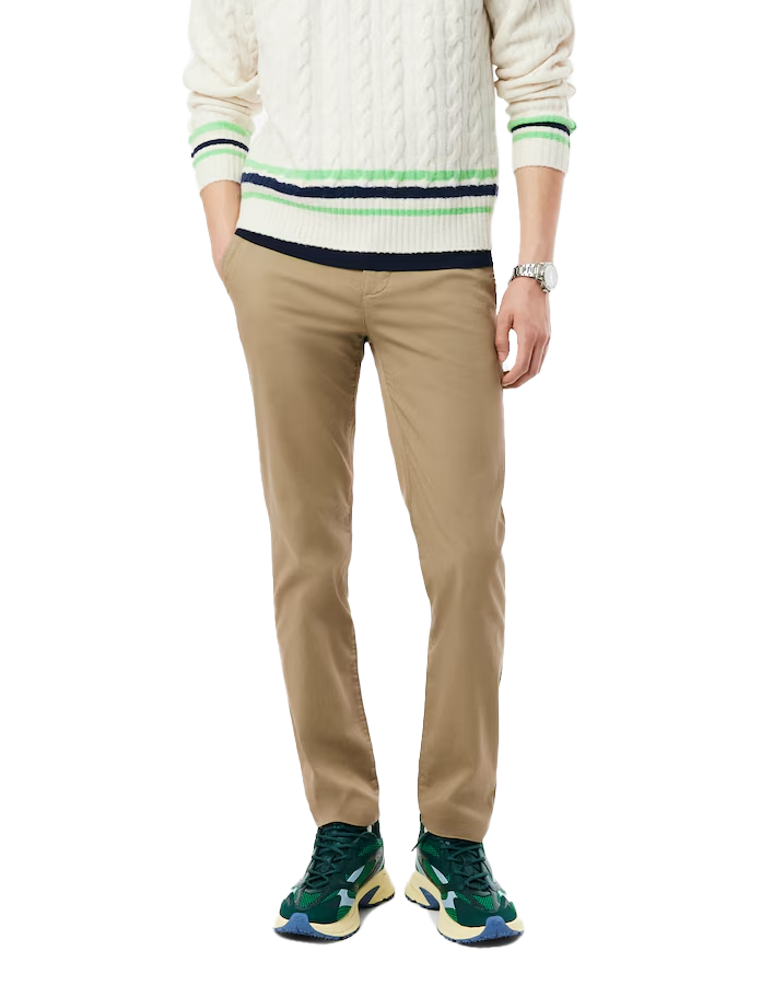 Pantalon chino slim coton stretch Beige