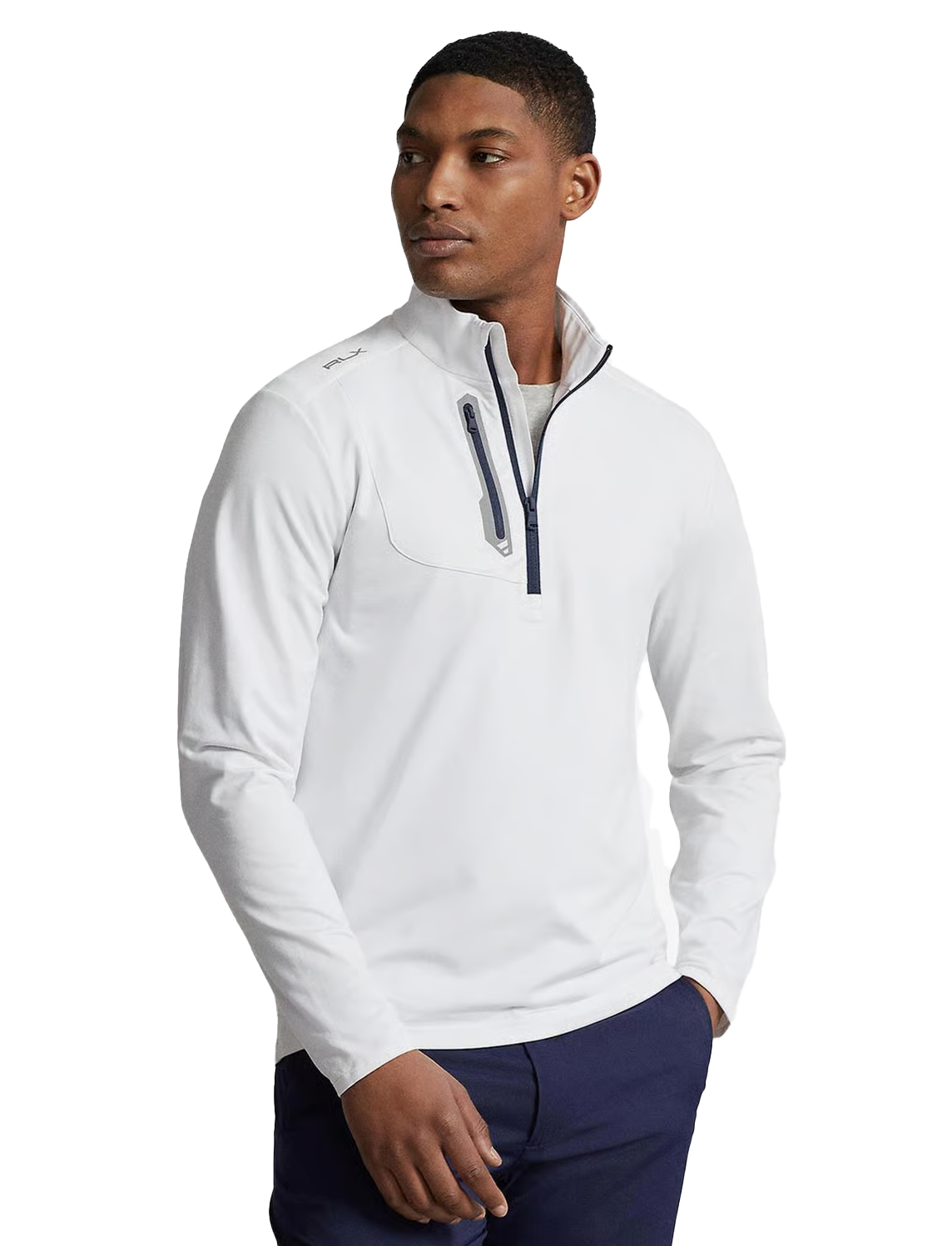RLX Luxury Jersey Half Zip Ceramic Blanc