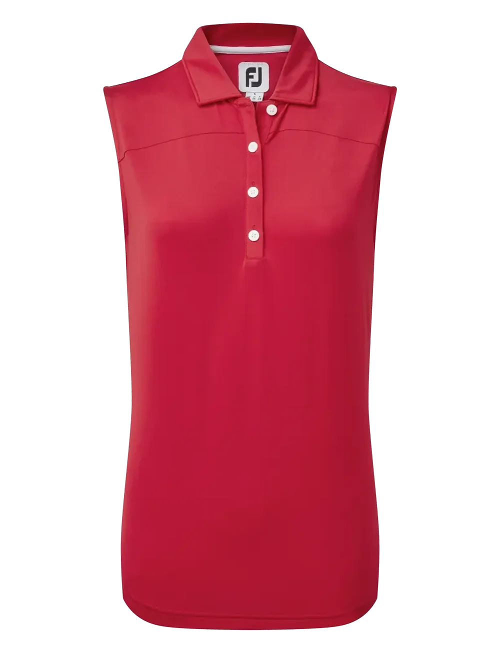 Polo Uni en Fil d'Ecosse sans manche Rouge